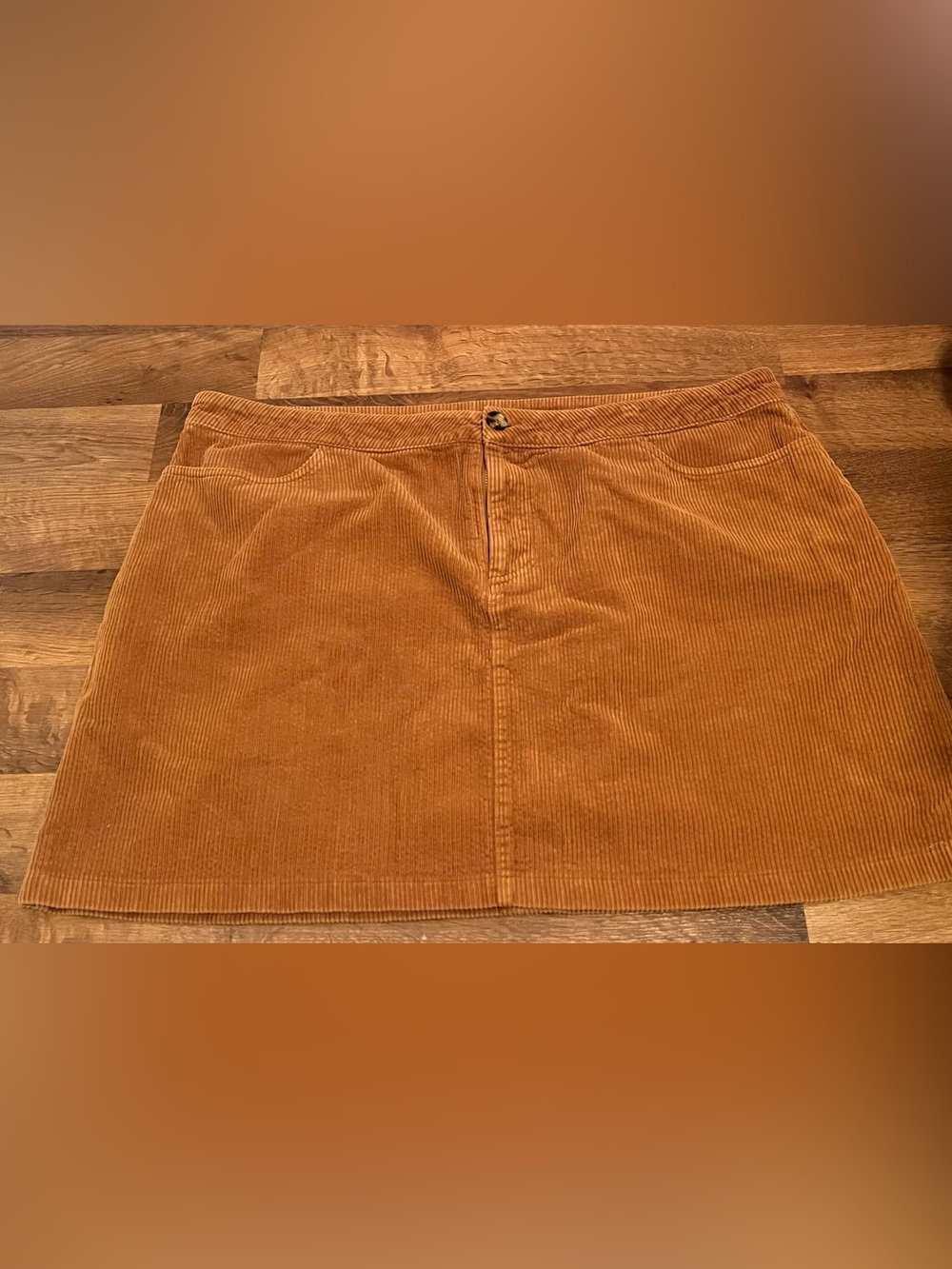 Forever 21 Corduroy A-Line Mini Skirt in Camel academia streetware layering